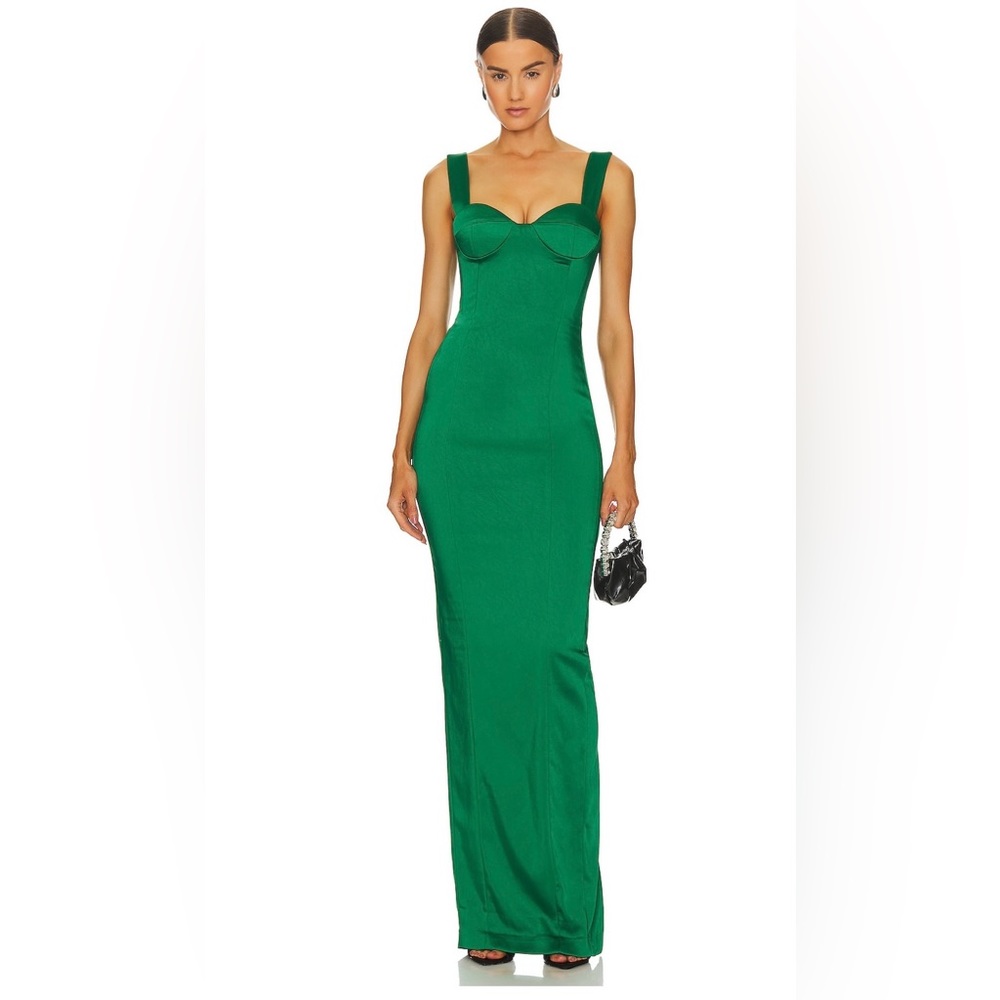 SAU LEE Palmela Dress in Emerald